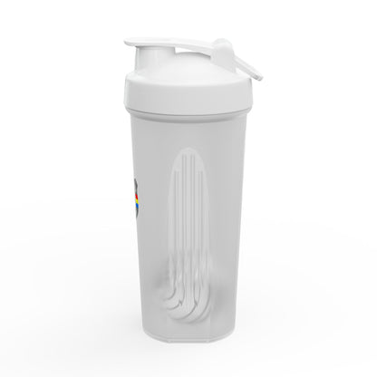 Protein Shaker Bottle — Rainbow Weightlifting Badge Design