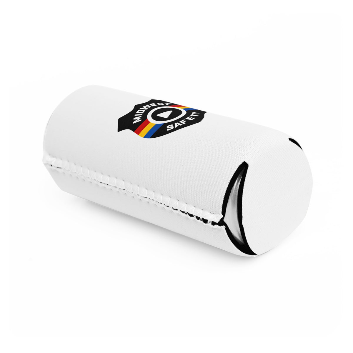 Midwest Safety Slim Can Cooler in White (Double-Sided)