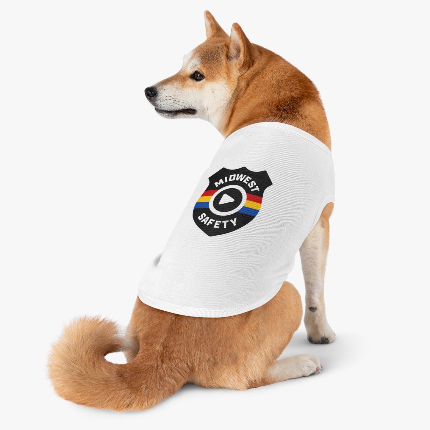 Pet Tank Top with Midwest Safety Badge Design, Cute Dog Apparel, Summer Pet Clothing, Fun Pet Gift, Adorable Dog Tank Top