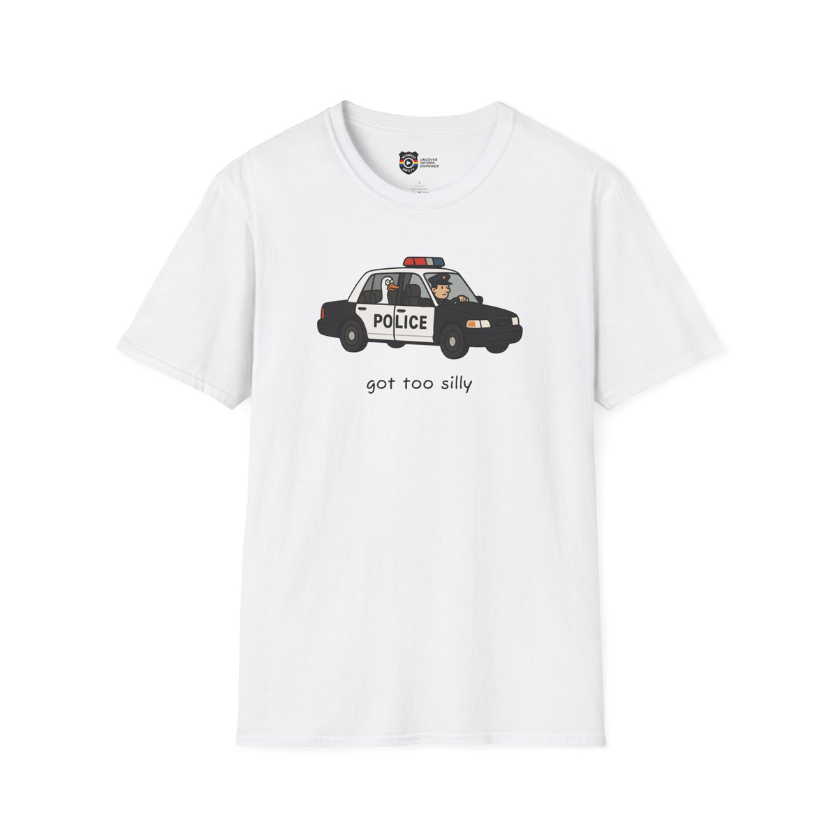 Unisex Softstyle Police Silly T-Shirt - Fun & Quirky Graphic Tee Alternate