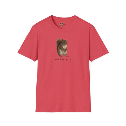 Got Too Nutty Unisex Softstyle Police Silly T-Shirt - Fun & Quirky Graphic Tee