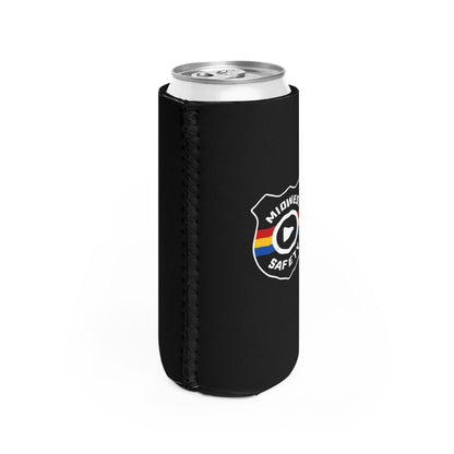 Midwest Safety Slim Can Cooler in Black (Double-Sided)