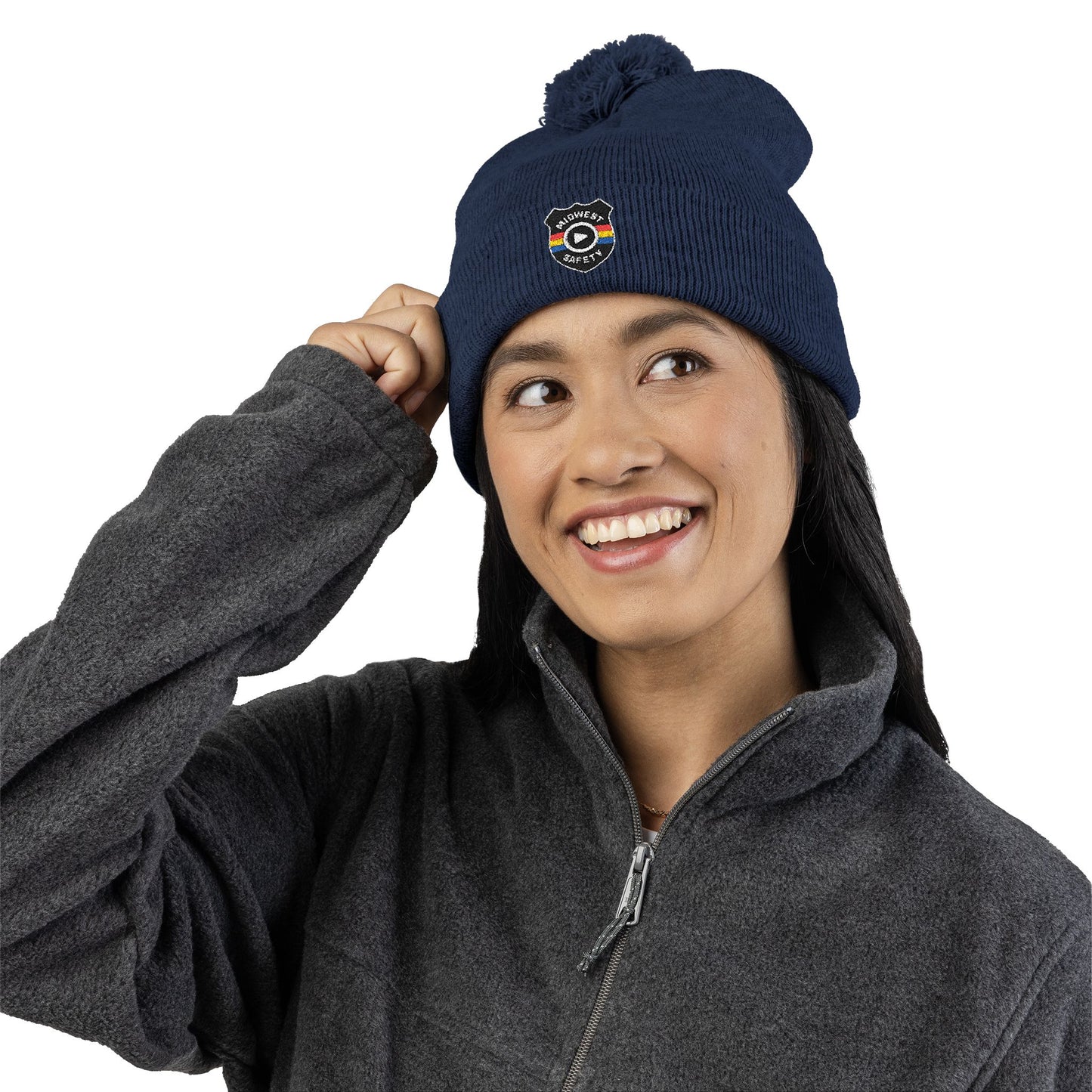 Cozy Pom-Pom Knit Cap - Stylish Winter Beanie, Holiday Gift, Warm Hat for Outdoor Activities, Beanie with Custom Embroidery