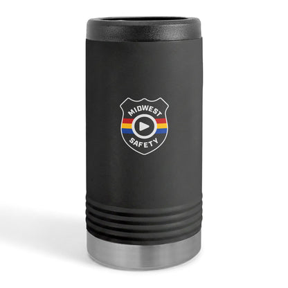 Midwest Safety Slim Beverage Holder – Retro Stripe Badge Can Cooler
