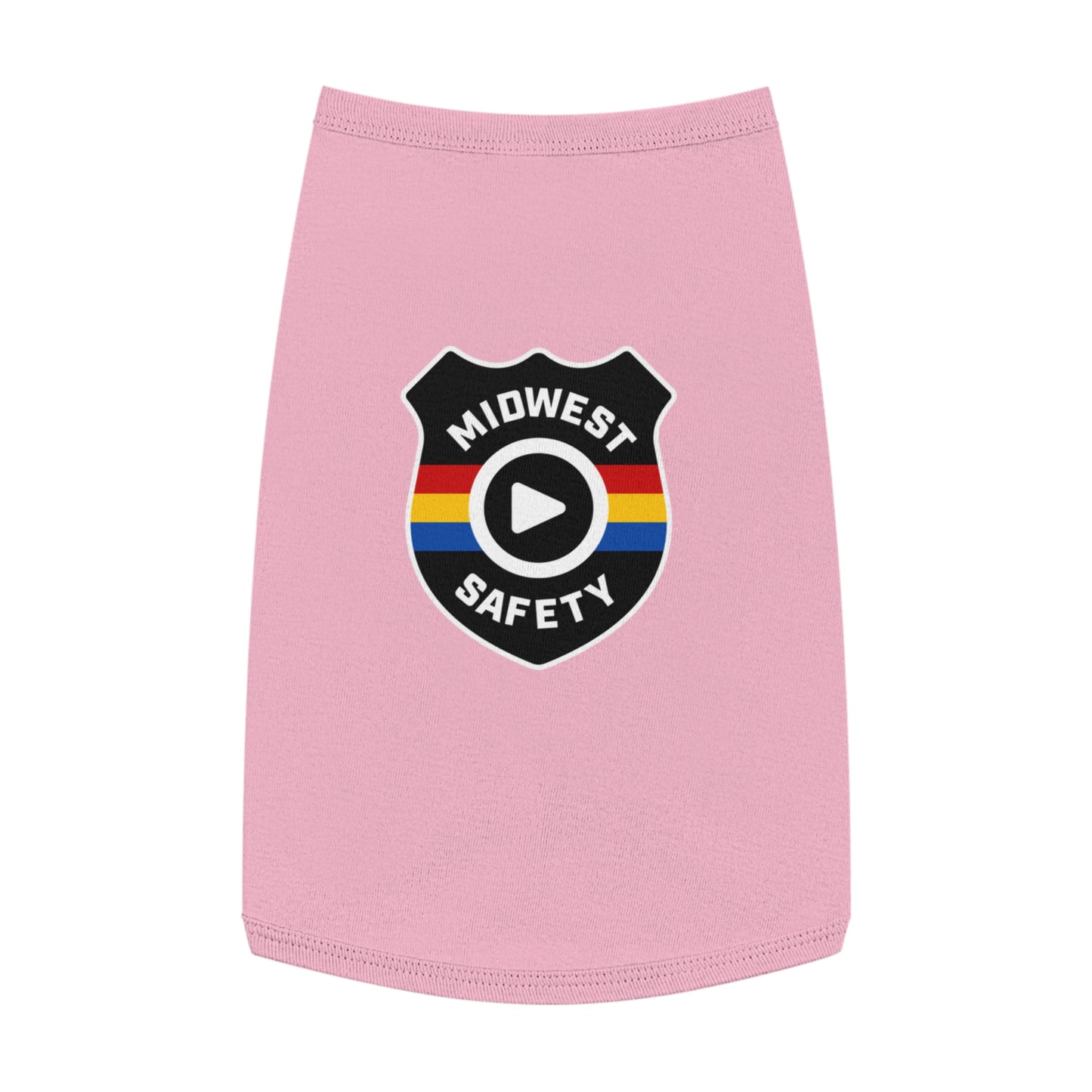Pet Tank Top with Midwest Safety Badge Design, Cute Dog Apparel, Summer Pet Clothing, Fun Pet Gift, Adorable Dog Tank Top