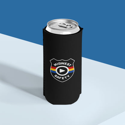 Midwest Safety Slim Can Cooler in Black (Double-Sided)