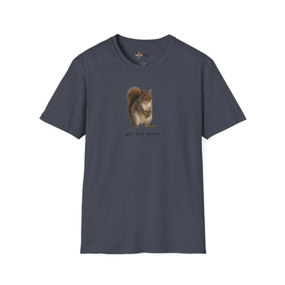 Got Too Nutty Unisex Softstyle Police Silly T-Shirt - Fun & Quirky Graphic Tee