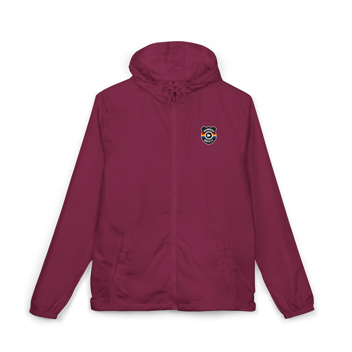 Midwest Safety Logo Windbreaker Jacket — Minimal Full-Zip Hooded Jacket
