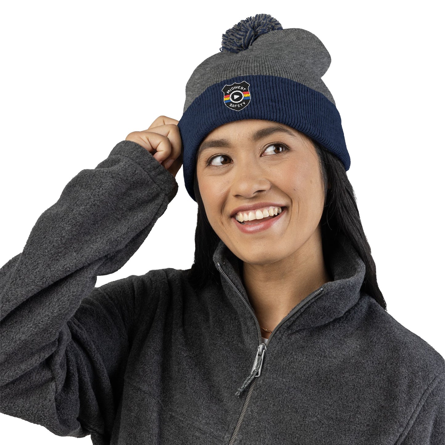 Cozy Pom-Pom Knit Cap - Stylish Winter Beanie, Holiday Gift, Warm Hat for Outdoor Activities, Beanie with Custom Embroidery