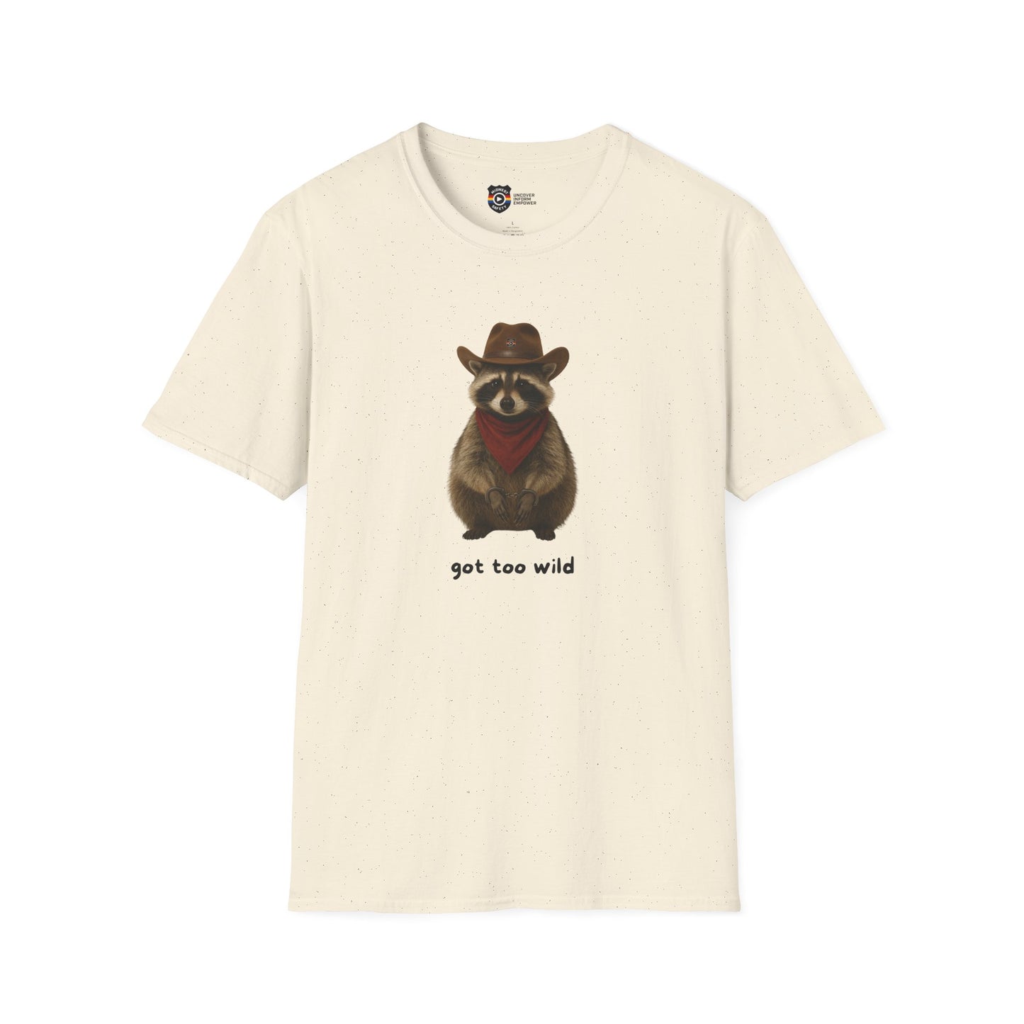 Got Too Wild Raccoon Cowboy Unisex Softstyle T-Shirt