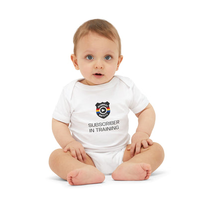 Funny Infant Jersey One Piece - 'Subscriber in Training' Baby Bodysuit
