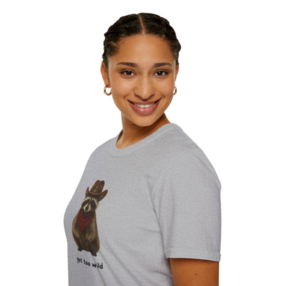 Got Too Wild Raccoon Cowboy Unisex Softstyle T-Shirt