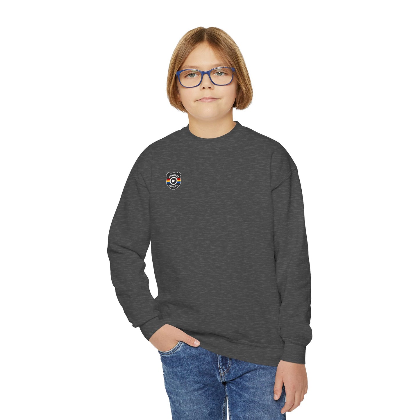 Youth Crewneck Sweatshirt - Cute Logo Design, Cozy Kids Apparel for Everyday Wear, Gifts for Birthdays, Holidays
