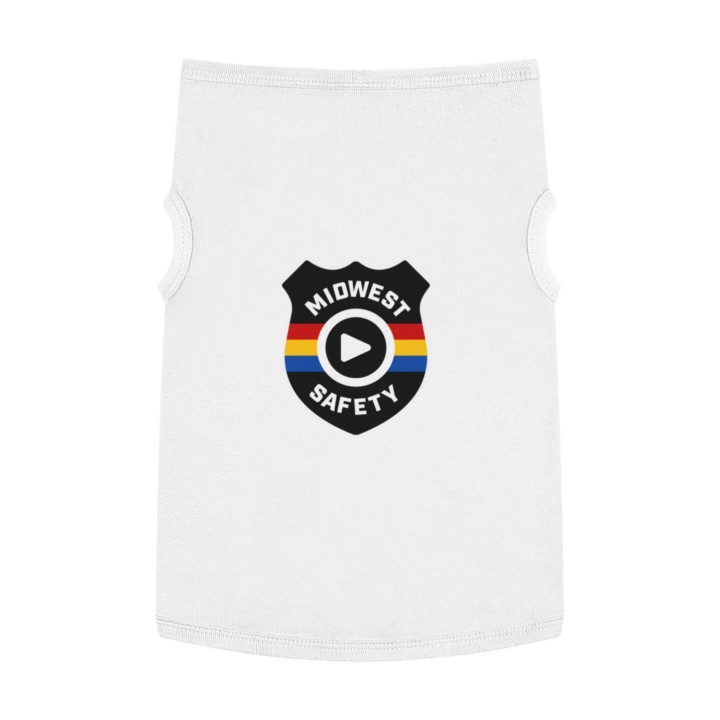 Pet Tank Top with Midwest Safety Badge Design, Cute Dog Apparel, Summer Pet Clothing, Fun Pet Gift, Adorable Dog Tank Top