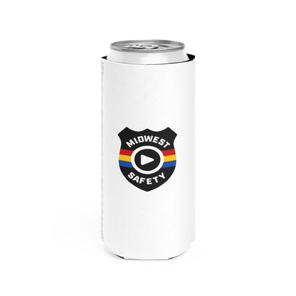 Midwest Safety Slim Can Cooler in White (Double-Sided)