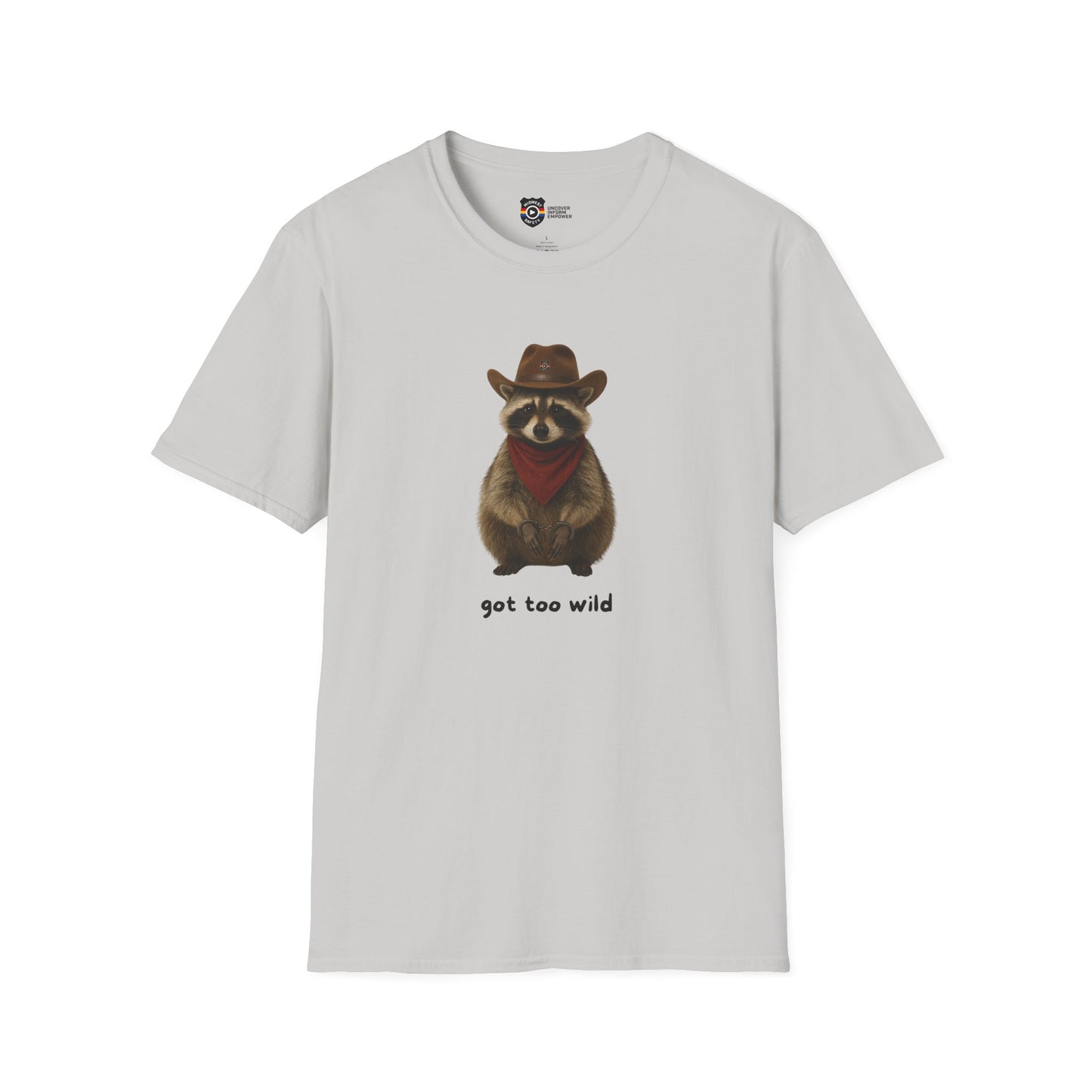 Got Too Wild Raccoon Cowboy Unisex Softstyle T-Shirt