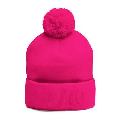 Cozy Pom-Pom Knit Cap for Winter Adventures, Warm Winter Beanie, Custom Embroidered Hat, Gift for Him and Her, Fashionable Knit Cap
