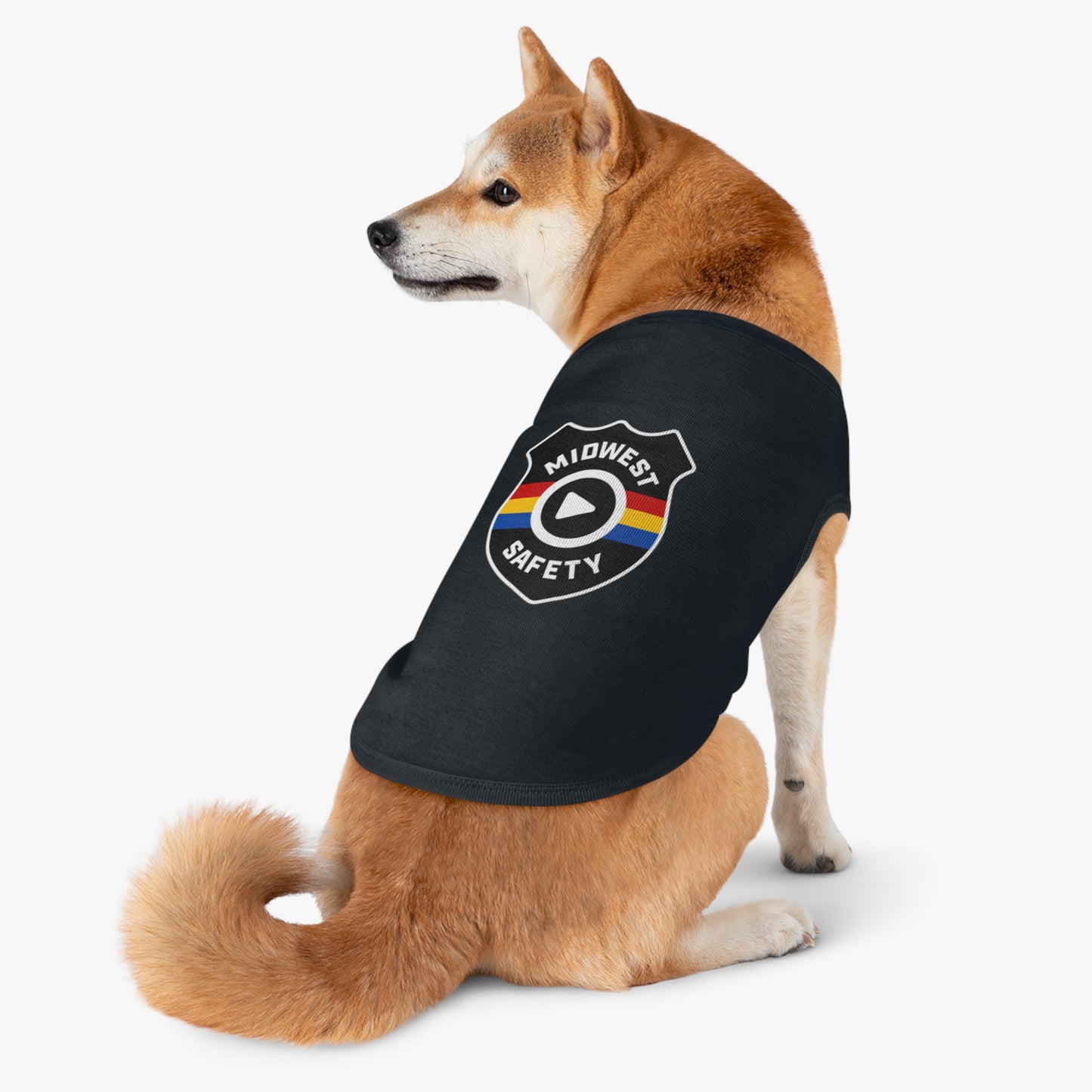 Pet Tank Top with Midwest Safety Badge Design, Cute Dog Apparel, Summer Pet Clothing, Fun Pet Gift, Adorable Dog Tank Top