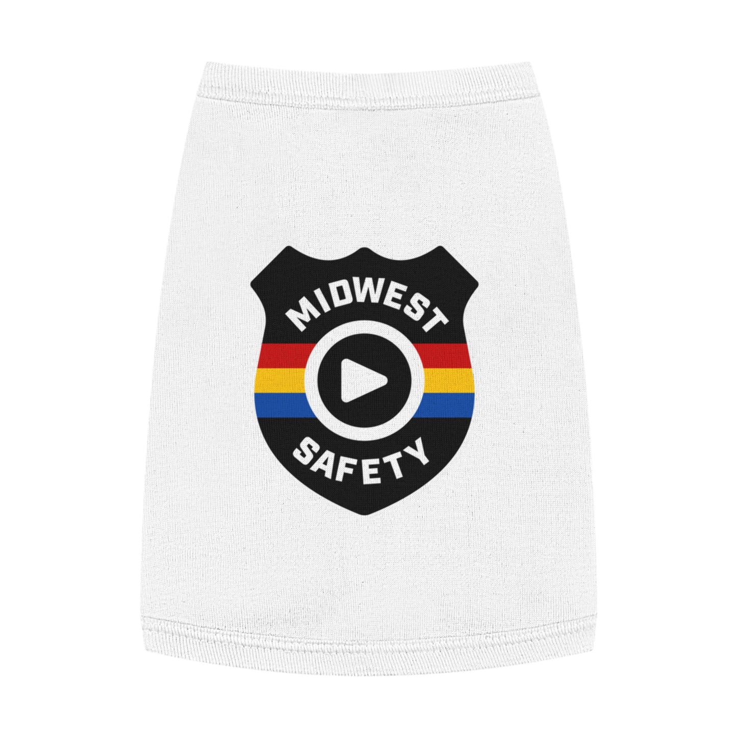 Pet Tank Top with Midwest Safety Badge Design, Cute Dog Apparel, Summer Pet Clothing, Fun Pet Gift, Adorable Dog Tank Top