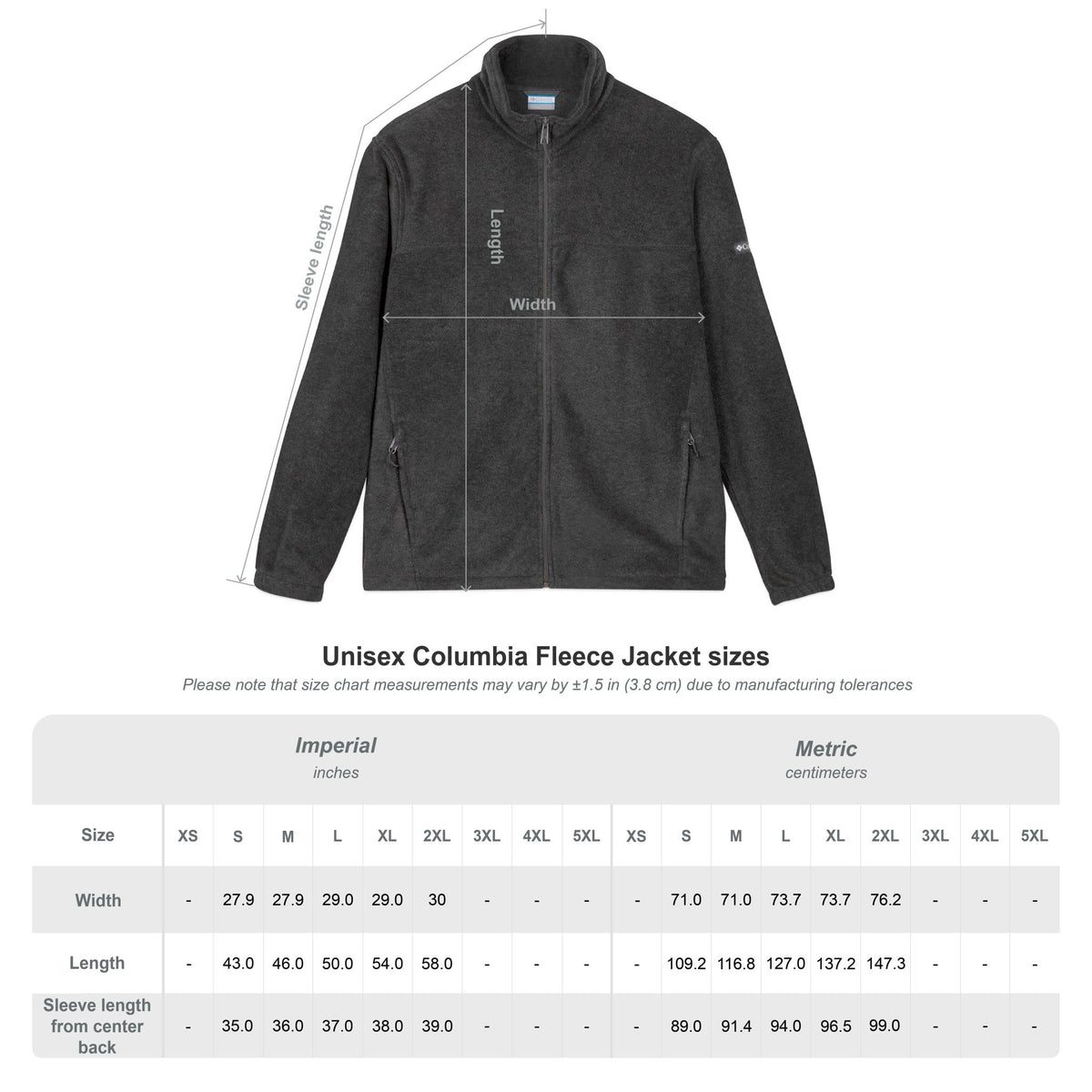 Unisex Columbia Fleece Jacket with Custom Embroidery - Cozy and Stylish Outerwear for All Seasons