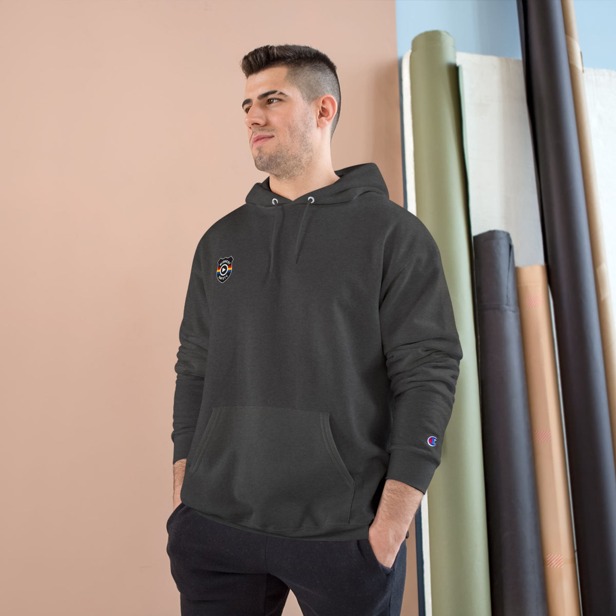 Champion Hoodie - Minimal Chest Patch Logo Pullover