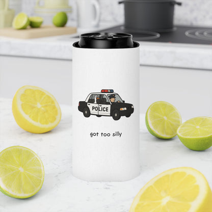 Can Cooler — "Got Too Silly" Police Car Novelty Can Cooler