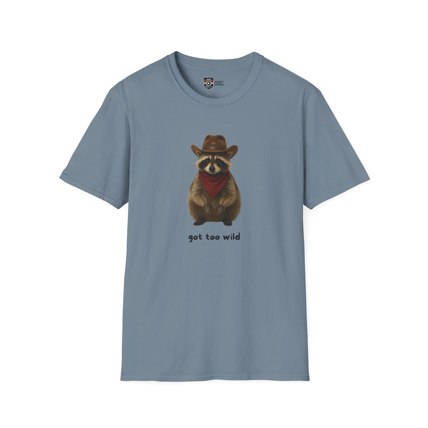 Got Too Wild Raccoon Cowboy Unisex Softstyle T-Shirt