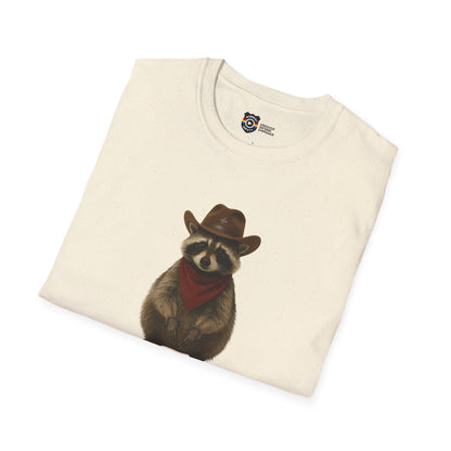 Got Too Wild Raccoon Cowboy Unisex Softstyle T-Shirt