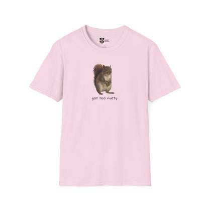 Got Too Nutty Unisex Softstyle Police Silly T-Shirt - Fun & Quirky Graphic Tee