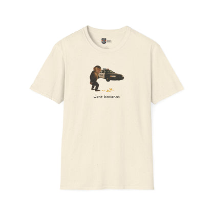 Went Bananas Unisex Softstyle Police Silly T-Shirt - Fun & Quirky Graphic Tee