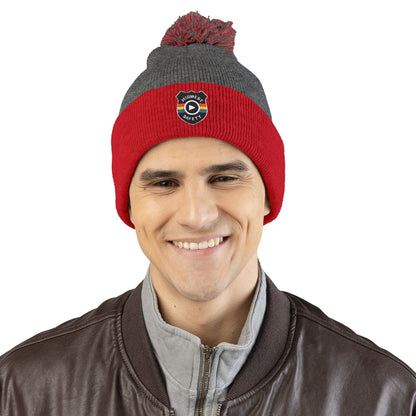 Cozy Pom-Pom Knit Cap - Stylish Winter Beanie, Holiday Gift, Warm Hat for Outdoor Activities, Beanie with Custom Embroidery