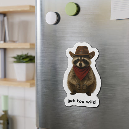 Rebel the Cowboy Raccoon Die-Cut Magnets | Quirky Home Decor, Fun Gifts, Wild West Vibe, Refrigerator Art, Cute Animal Magnet