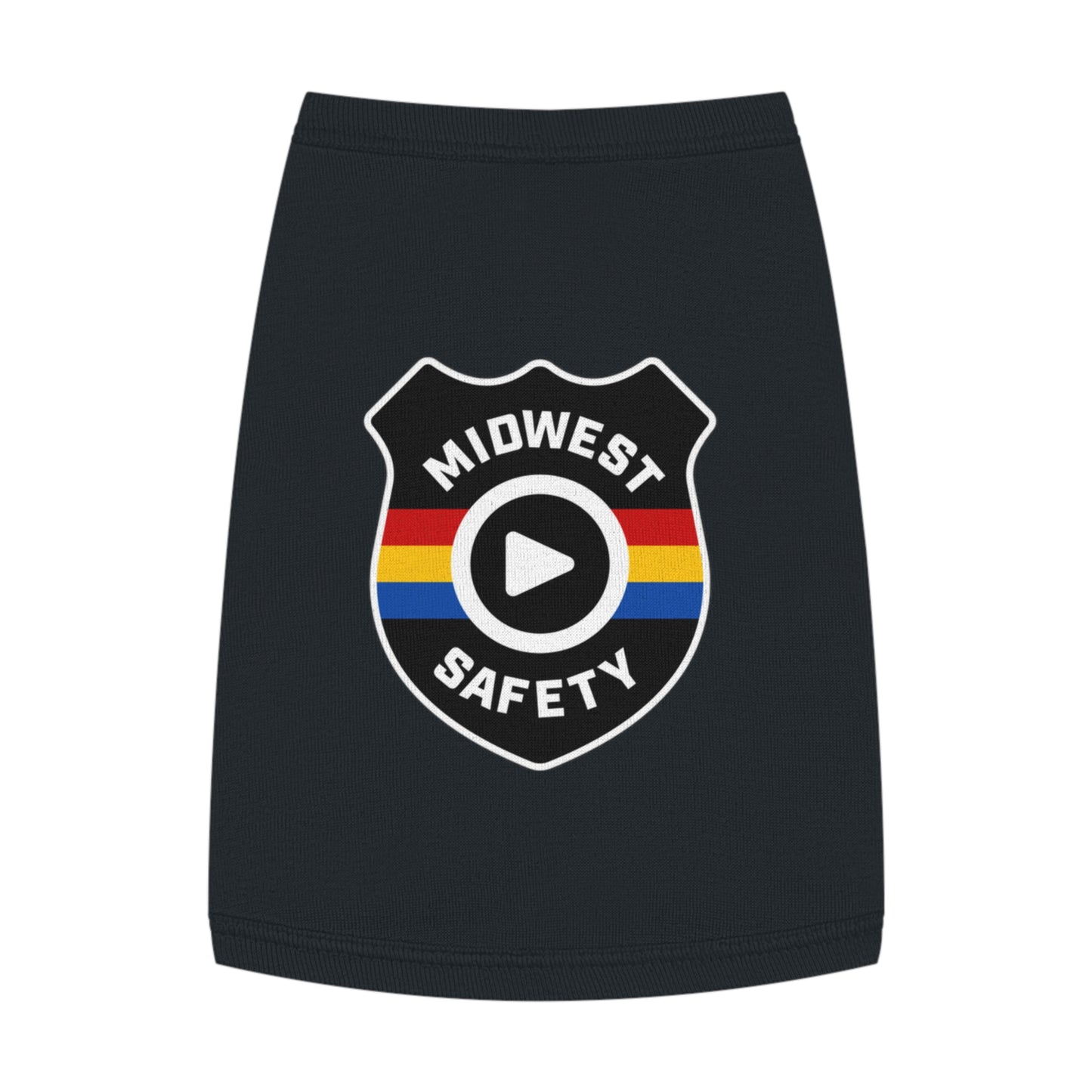 Pet Tank Top with Midwest Safety Badge Design, Cute Dog Apparel, Summer Pet Clothing, Fun Pet Gift, Adorable Dog Tank Top