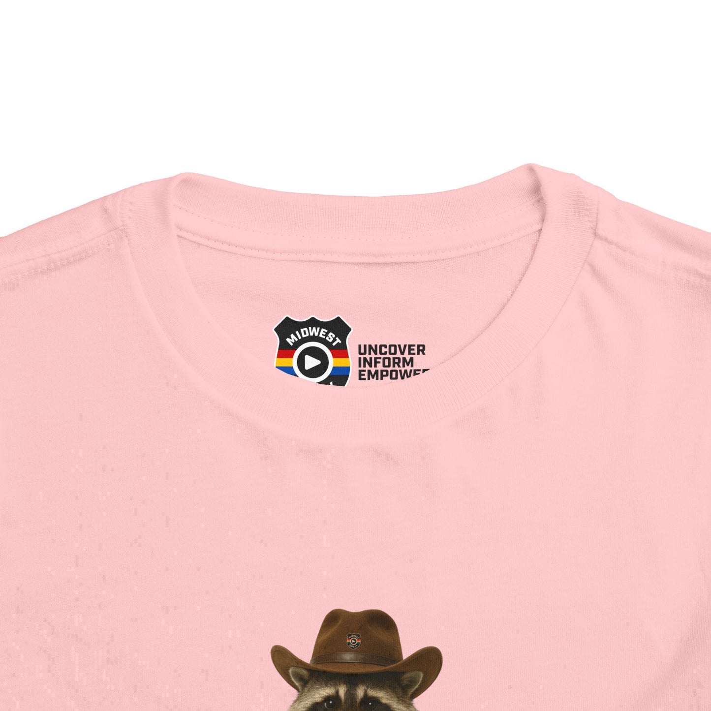 "Got Too Wild" Adorable Toddler T-Shirt with Cowboy Raccoon - "Got Too Wild" Design