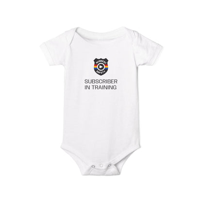 Funny Infant Jersey One Piece - 'Subscriber in Training' Baby Bodysuit