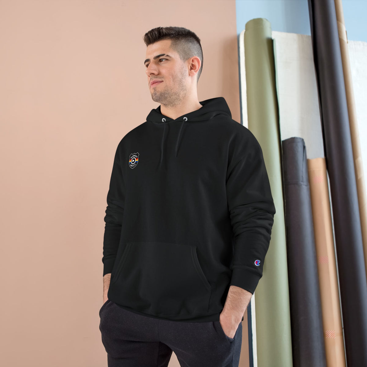 Champion Hoodie - Minimal Chest Patch Logo Pullover