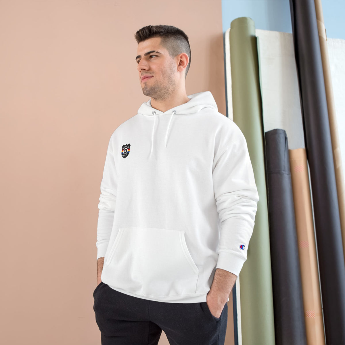 Champion Hoodie - Minimal Chest Patch Logo Pullover