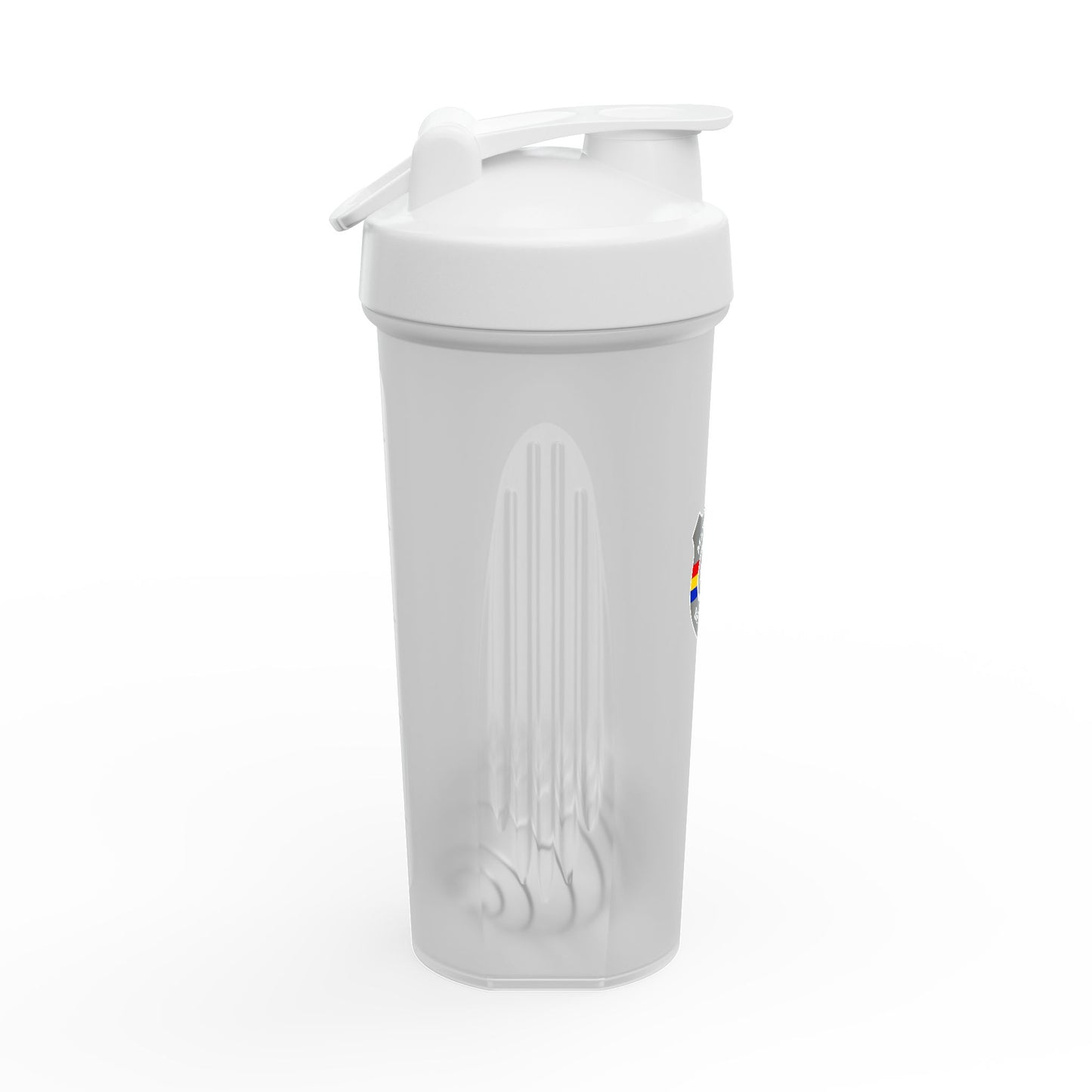 Protein Shaker Bottle — Rainbow Weightlifting Badge Design