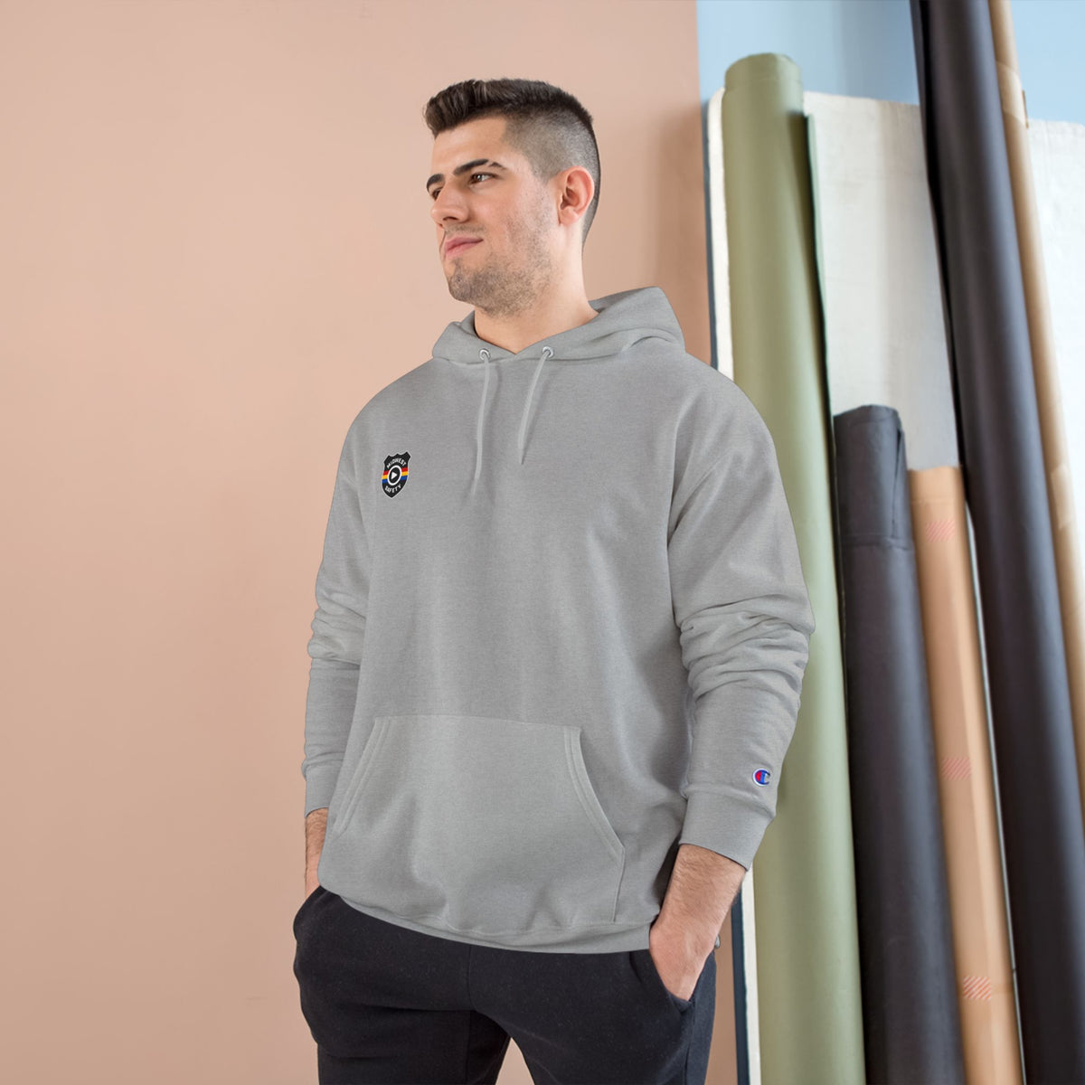 Champion Hoodie - Minimal Chest Patch Logo Pullover