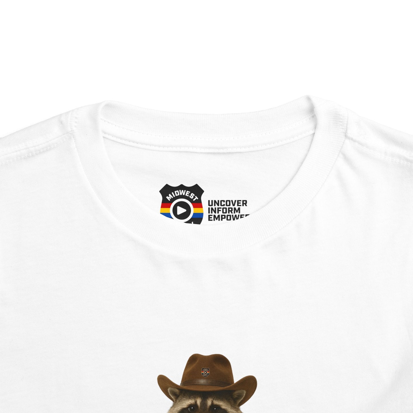 "Got Too Wild" Adorable Toddler T-Shirt with Cowboy Raccoon - "Got Too Wild" Design